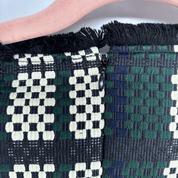 Cubic Donna Womens green black New sleeveless structured tweed sheer top Large - Picture 8 of 8